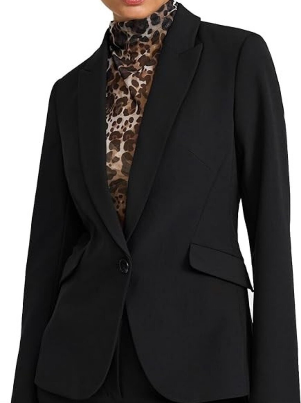 Express Black Single-Button Tailored Blazer with Notch Lapel
